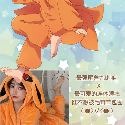 2025Anime Hokage Uzumaki Cosplay Kostuum voor volwassenen, Kurama Kyuubi Kigurumi Unisex Pyjama's, Glutnel Jumpsuit,