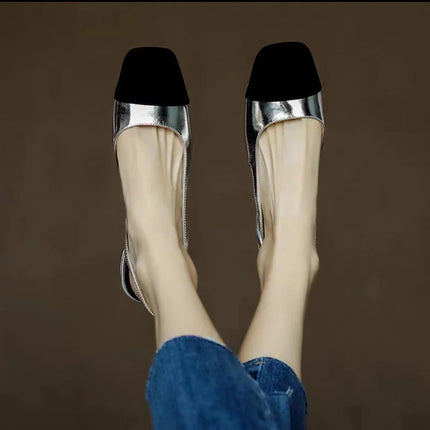 Sandali Donna Estivi 2026 Nuovi Colori Misti Ciabatte Slip-on Oro Tacco Basso Sgback Stile Romano Scarpe Casual Basse da Ragazza