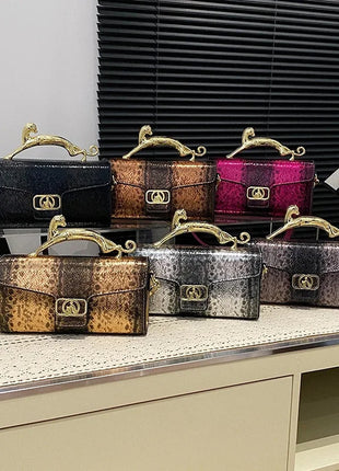 New Ladies Metal Buckle Simple Fashion Shoulder Bag Party Commuting Bag Women Luxury Brand Design PU Leather Bag PlatiNum