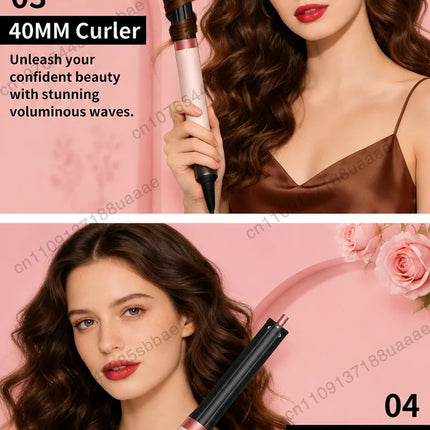 6-in-1 multifunction hair dryer, 110,000 RPM high-speed hair care ionic hair dryer quick drying, automatic curling styling tool