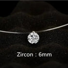 1ct Moissanite diamante S925 argento sterling invisibile trasparente lenza clavicola collana a catena gioielli da donna PlatiNum