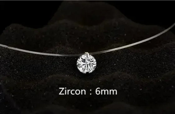 1ct Moissanite diamante S925 argento sterling invisibile trasparente lenza clavicola collana a catena gioielli da donna PlatiNum