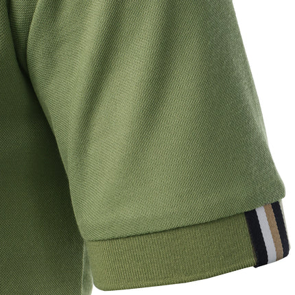 Men's Casual Short Sleeve Button-Up Lapel Solid Color T-Shirt