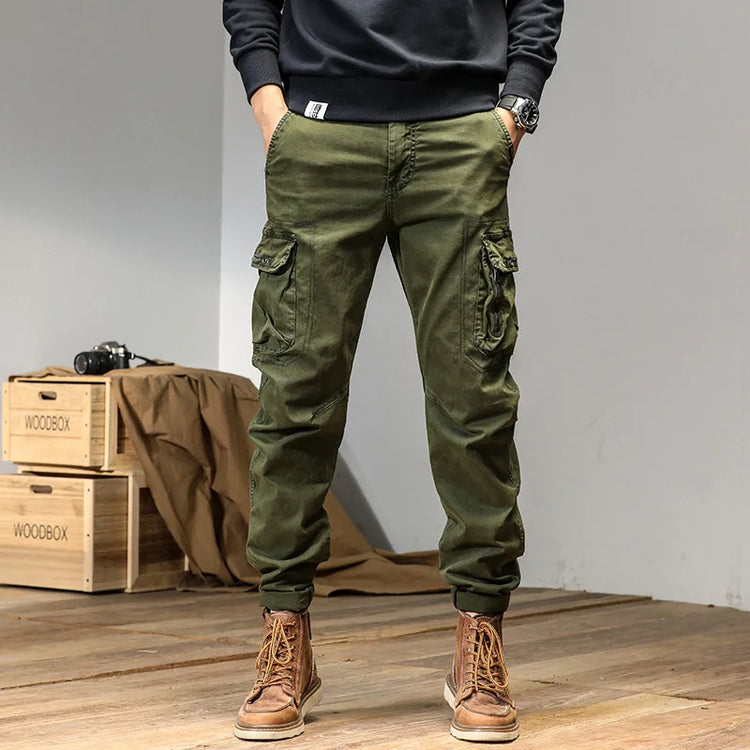 CAAYU American Casual Men'S Work Pants Hip-Hop Fashion Casual Versatile Multi Pocket Design Work Pants Long Pants Men'S Long Pan