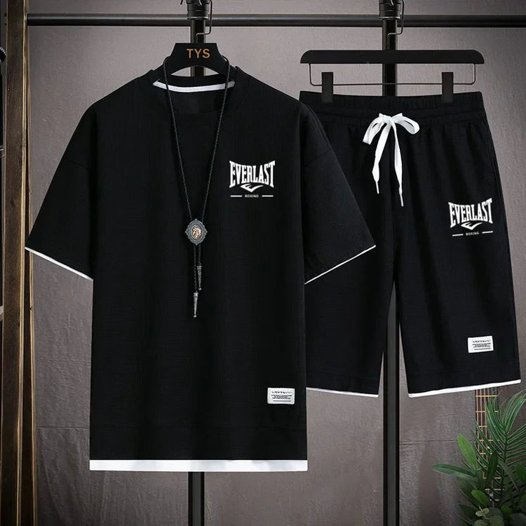 Abito estivo da uomo T-shirt da uomo girocollo di alta qualità Pantaloncini da 2 pezzi che corrono a
