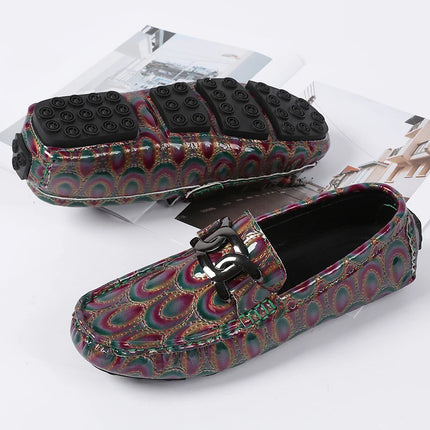 Mocassini da Uomo con Motivi Testurizzati, Calzature Casual Slip-On per Uso Quotidiano, Calzature Resistenti all'Usura e Robuste per Uomo