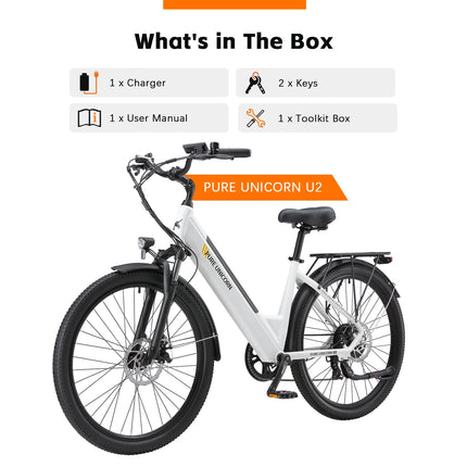 PURE UNICORN U2 Bicicletta Elettrica 48V 750W, 45km/h, E-bike per Adulti, 12.8Ah, Bici Elettrica da Città Economica per Donna, Spedizione Gratuita