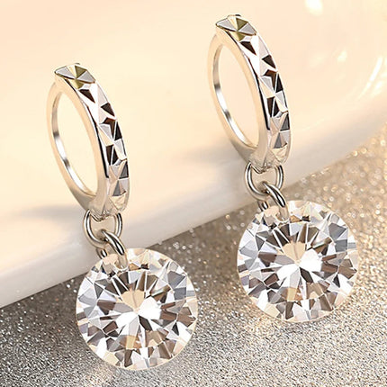 Pure925 Silver Earring 2 Carat 8mm Total 4ct Certified Moissanite Earrings Women Wedding Trendy Jewelry Dropship Suppliers PlatiNum