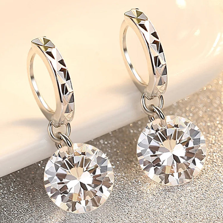 Pure925 Silver Earring 2 Carat 8mm Total 4ct Certified Moissanite Earrings Women Wedding Trendy Jewelry Dropship Suppliers PlatiNum