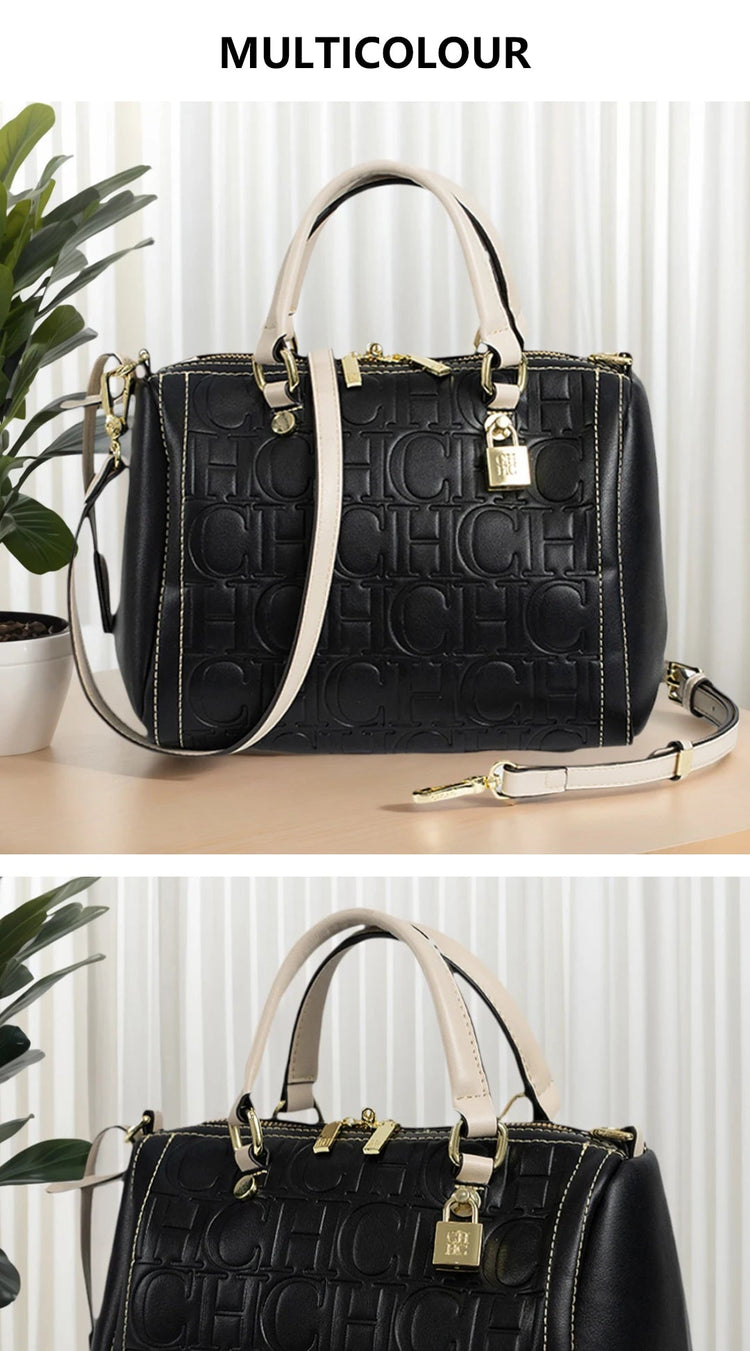 CH Autumn/Winter Christmas Fashion PU Material Lock Lock Design Women's Crossbody Bag 2025 Designer New Handbag Trendy Brand PlatiNum