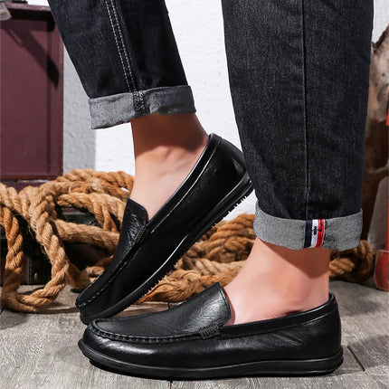 2025 Estate Scava Fuori Penny Mocassini Da Uomo Scarpe Da Barca Traspirante Uomo Mocassini In Pelle Slip On Appartamenti Mens Casual Scarpe Da Guida