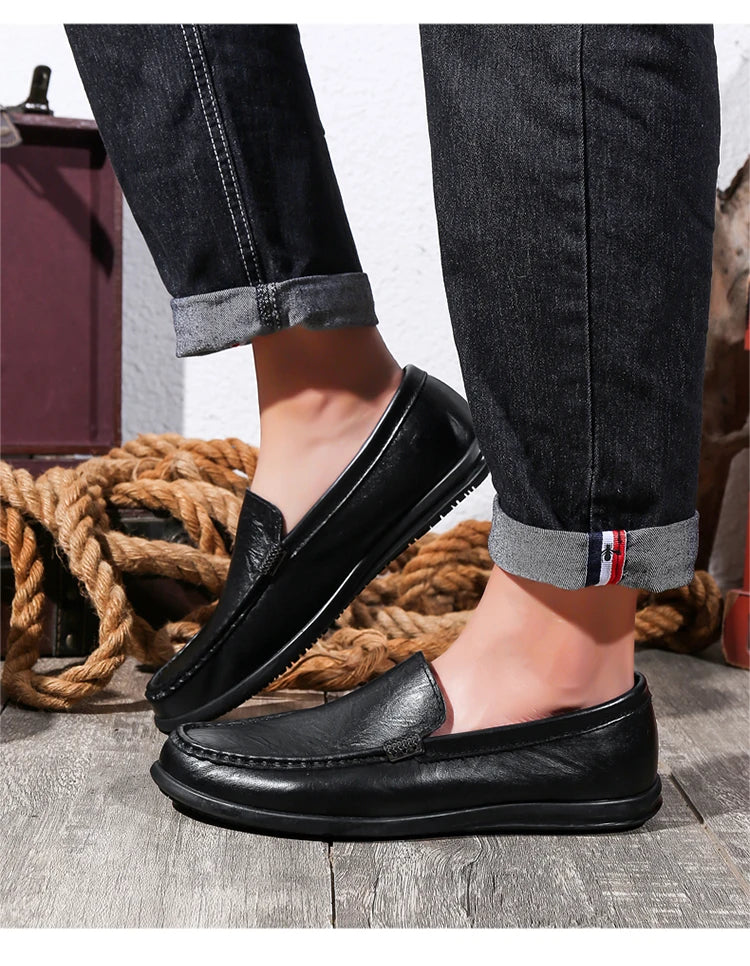 2025 Estate Scava Fuori Penny Mocassini Da Uomo Scarpe Da Barca Traspirante Uomo Mocassini In Pelle Slip On Appartamenti Mens Casual Scarpe Da Guida