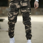 Men's  Camouflage Cargo Pants Sweatpants Outdoor Bunched Long Trousers  Casual Autumn Multi-Pocket Durable Workwear Male Trouser