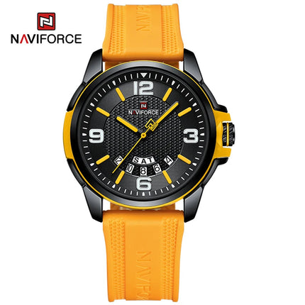 NAVIFORCE Creativo cinturino in TPU orologio da polso maschile moda sportiva 3ATM quarzo impermeabile giorno e data display orologi da uomo Reloj Hombre platinumshop