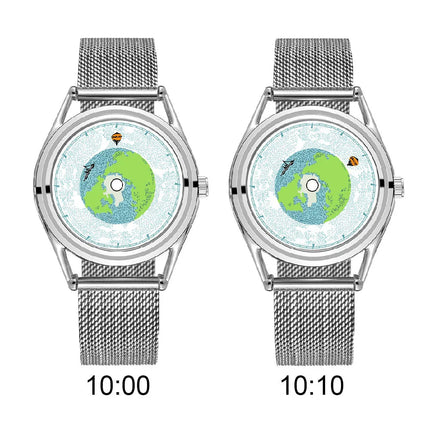 FEB 30TH Walking Men Design orologio Unisex da uomo dal Design creativo 3ATM cinturino in acciaio inossidabile resistente all'acqua platinumshop