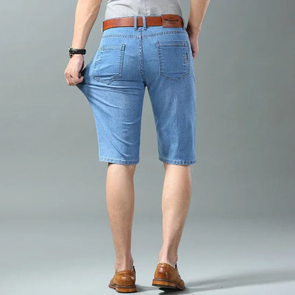 Pantaloncini di jeans da uomo nuovi estivi Moda colore chiaro Casual allentato multi-tasca pantaloni dritti da cinque minuti pantaloncini elastici al ginocchio