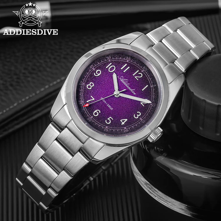 ADDIESDIVE 2026 New Luxury Men Quartz Watch 100M Waterproof Sapphire Glass Super Luminous Stainless Steel Business Wristwatches