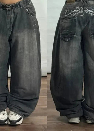 Nuovi Jeans Baggy Oversize con Ricamo a Motivo Tigre, Stile Y2K, Gotico, Harajuku, Hip Hop, Pantaloni Larghi Casual Femminili