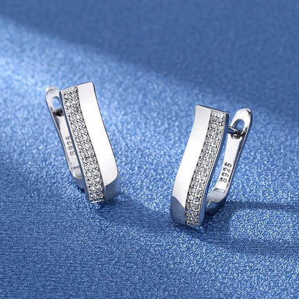 Orecchini in argento sterling 925 gioielli di alta qualità retrò modello semplice orecchini con zirconi bianchi viola vendita calda platinumshop