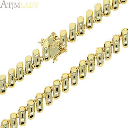 2025 Nuova collana a catena serpente unisex color oro a spina di pesce con perline catena a maglie pavimentata 5A CZ girocollo a forma di luna per gioielli da donna