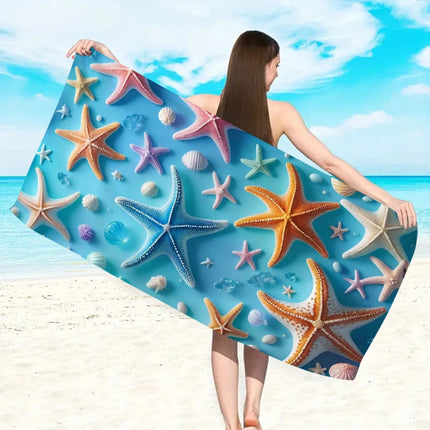1 Serviette de plage en microfibre ultra-fine Ocean Element, serviette de plage absorbante à séchage rapide, serviette de plage de sport pour la natation
