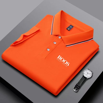 New men's short-sleeved embroidered polo shirt, casual and elegant, fashionable, breathable, comfortable, and versatile.