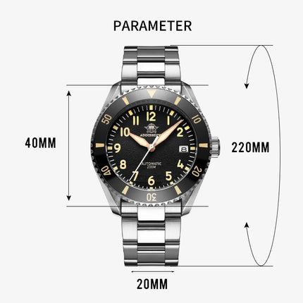 ADDIESDIVE Luxury Men's Watch MY-H9 Sapphire Crystal Ceramic Bezel 200m Waterproof Retro Luminous Diving Mechanical Wristwatch