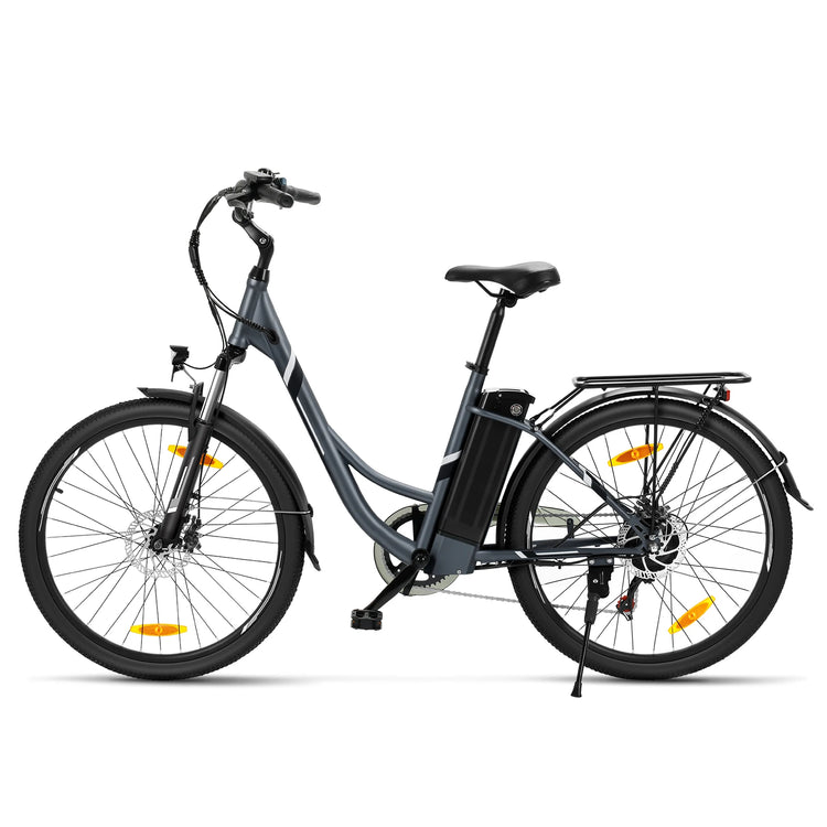 Bicicletta Elettrica Urbana Foride B1, Motore 250W, Coppia 45Nm, Batteria 36V 15.6Ah, Autonomia 90km, 5 Livelli di Assistenza, Modalità Camminata 6km/h