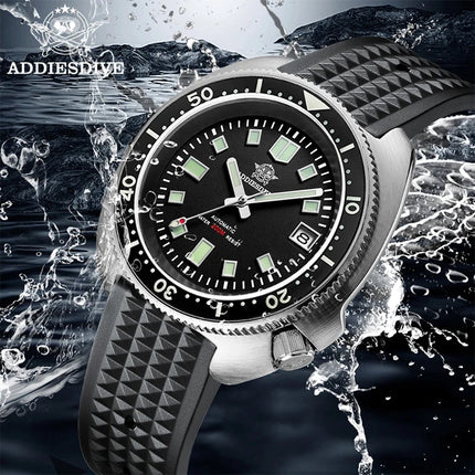 ADDIESDIVE Luxury Men's Automatic Watch Ceramic Bezel Sapphire Glass 200m Waterproof Ultra Bright Blue Luminous Diving Watch