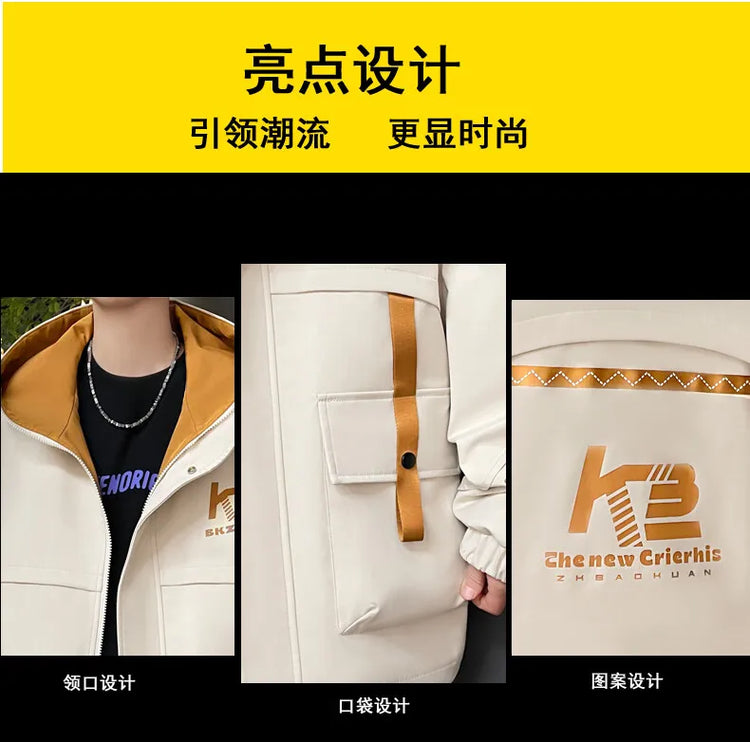 High Quality Men's Casual Hooded Jackets 2026 Spring Autumn Outdoor Coat Youth Streetwear Plus Size M-4XL Top Windproof Clothing