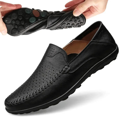 Scarpe Casual in Pelle da Uomo, Sneakers Estive di Lusso in Vera Pelle, Mocassini Italiani Traspiranti Slip-on