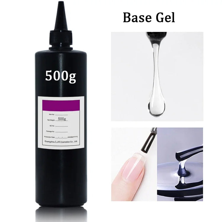 500/250g Base Gel No Wipe Top Coat High Quality Long Lasting Soak Off UV Gel Nail Polish Hybrid Gel Varnish Without Sticky Layer