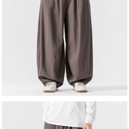 Pantaloni casual da uomo autunno stili giapponesi pantaloni lanterna da uomo caldi vintage larghi pantaloni da uomo oversize moda streetwear