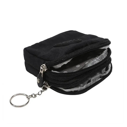 Mini Nylon Waterproof Coin Purses Key Bag Wallets Portable Square Small Card Holder Zipper Zero Wallets Card Bags Headphone Bags PlatiNum