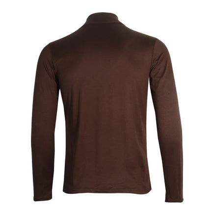 Men's High Neck T-shirts Fashion Solid Slim Long Sleeve T-shirt Male Long Sleeve Basic Bottoming Shirt Fashion Slim-Fit Tops PlatiNum