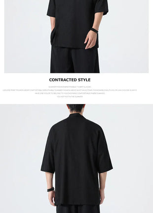 Camicie Estive 2026 da Uomo, Stile Cinese Retrò Tradizionale in Lino Traspirante, Abbigliamento Maschile per Kung Fu e Tai Chi, Bluse Casual Stile Tang
