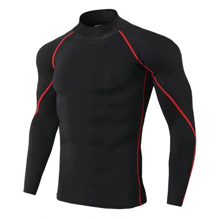 Men Compression Long Sleeve T Shirt Sportswear Male Skinny Tshirt Elastic Track Tracksuit Clothing Gyms Fitness T-shirt For Men PlatiNum