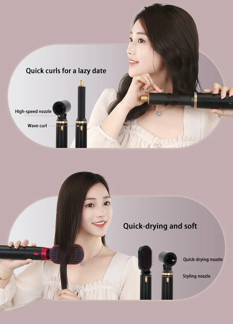 5 in 1 Hair Dryer Brush Hot Comb Set Professional Curling Iron Hair Straightener Styling Tool Air Styling Hair Dryer Household
