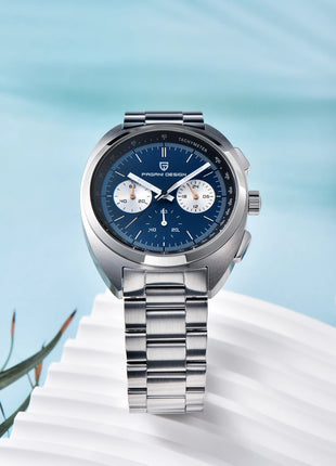 PAGANI DESIGN 2025 Nuovo Panda Dial Orologi da uomo Orologio al quarzo di lusso per uomo Giappone VK63 Cronografo sportivo Orologio da polso in vetro zaffiro