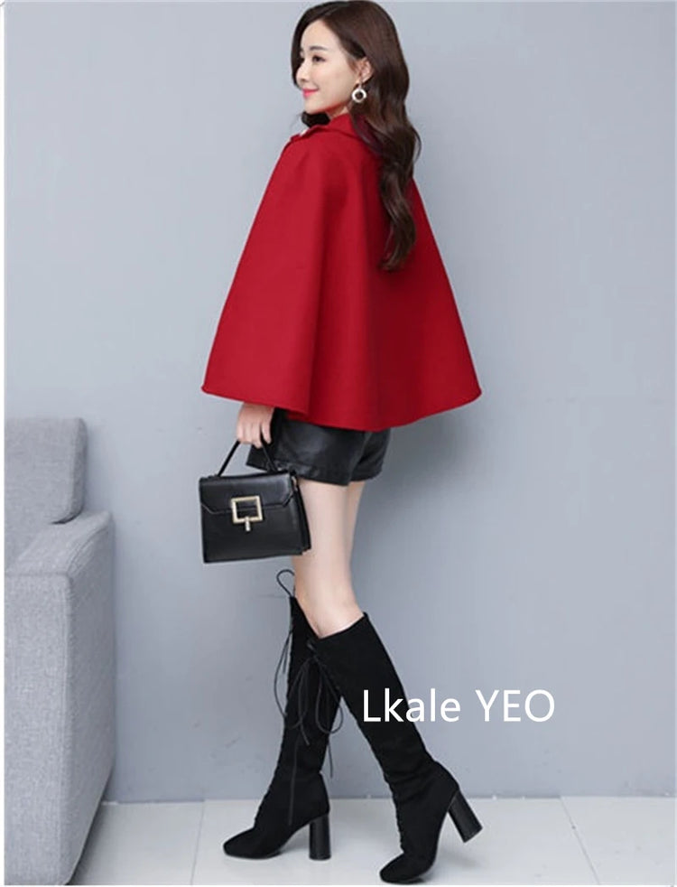 Women's Woolen Shaw Coat 2025 Autumn Winter Korean Version Short Ladies Jacket Temperament Elegant Femme Woolen Outerwear