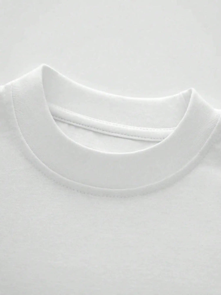 Men's Fashion Balance Letter Pattern Crew Neck Short Sleeve Casual T-Shirt PlatiNum