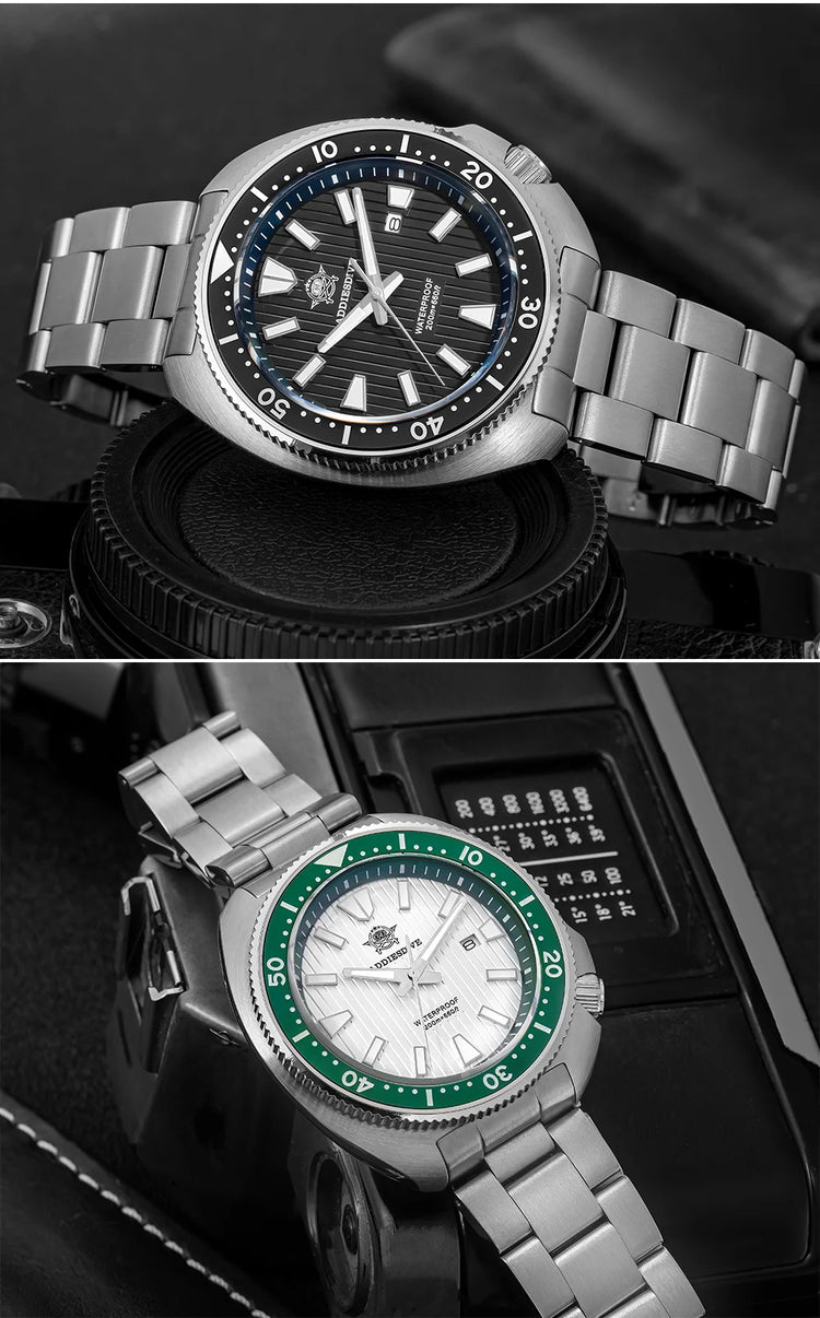 ADDIESDIVE New 200M Waterproof Quartz Watch Sapphire Crystal BGW9 Luminous Ceramic Bezel Stainless Steel Diving Watch AD2507