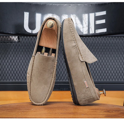 Scarpe Slip-On Artigianali in Vera Pelle per Uomo - Mocassini Casual Formali Traspiranti e Comodi con Suola in Gomma