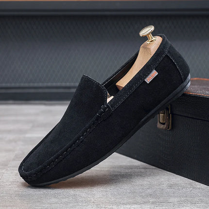 Scarpe Slip-On Artigianali in Vera Pelle per Uomo - Mocassini Casual Formali Traspiranti e Comodi con Suola in Gomma