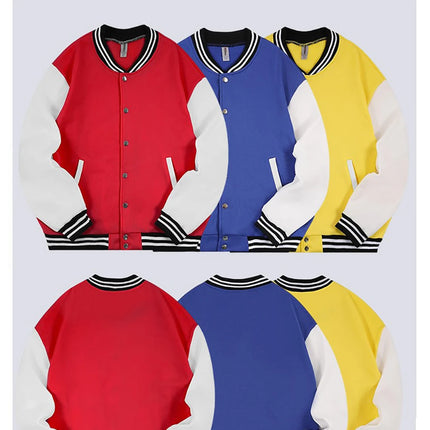 Usa Art Letters R And Circles Baseball Jersey Male Trendy Button Top Retro Loose Jacket Unisex Autumn Fleece Soft Clothing
