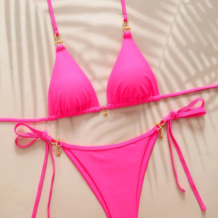 Micro Bikini Triangolare Sexy 2026, Costume da Bagno da Donna, Abbigliamento da Spiaggia, Set Bikini a Due Pezzi con Perizoma Estivo platinumshop