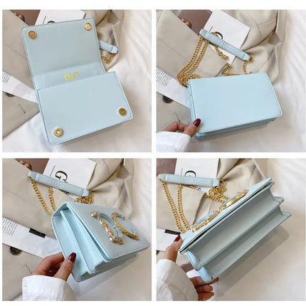 High quality fashionable women's bag hot selling chain bag trendy candy color small square bag for women PlatiNum