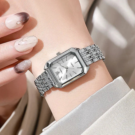 2025 Orologio da polso con cinturino in acciaio inossidabile di marca calda Orologio da polso al quarzo regalo di lusso da donna Orologio da polso al quarzo quadrato semplice moda studente platinumshop