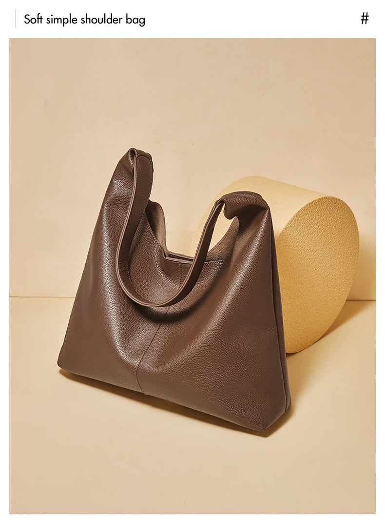 FOXER Minimalism Split Leather Women Shoulder Underarm Bag 2025 New Solid Casual Hobo Bag Female Daliy Tote Bag Purse