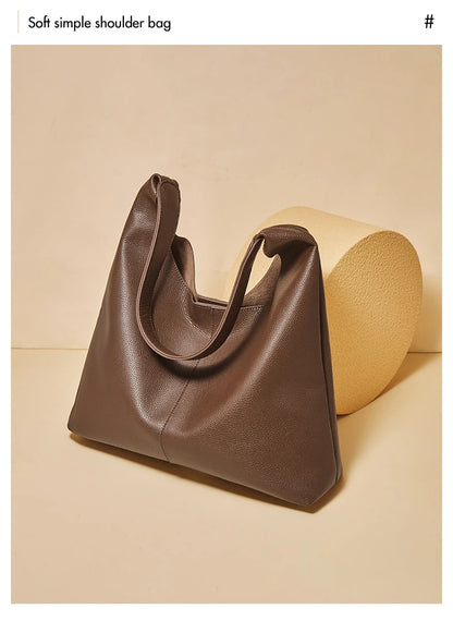 FOXER Minimalism Split Leather Women Shoulder Underarm Bag 2025 New Solid Casual Hobo Bag Female Daliy Tote Bag Purse